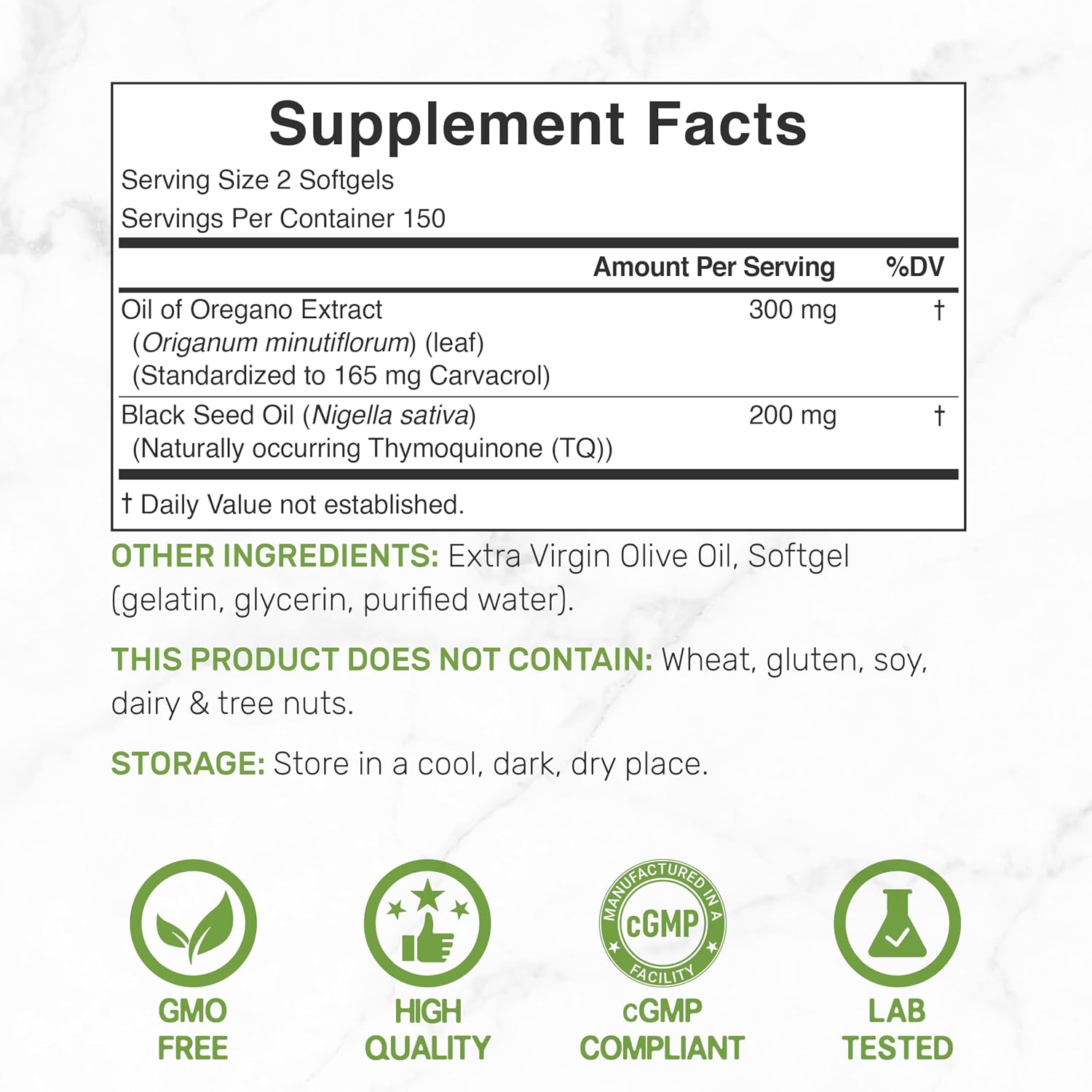Detalle de DEAL Supplement Oregano Oil Softgels 300 Count