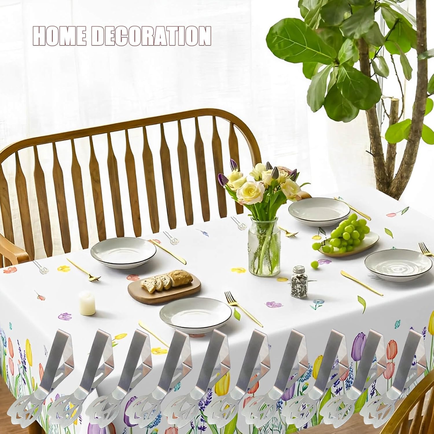 Thumbnail 6 de CUNGLIN Tablecloth Clips 10 Pack (Tulip Shape) for Outdoor Thick Tables