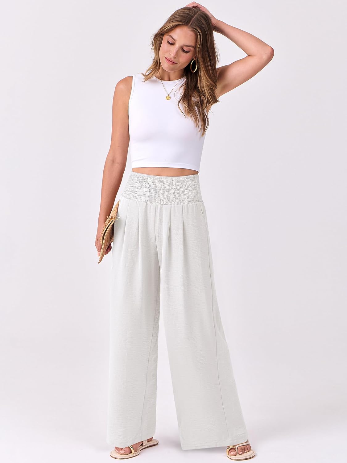 Thumbnail 4 de ANRABESS Women’s High-Waist Palazzo Pants (S–XL) with Pockets
