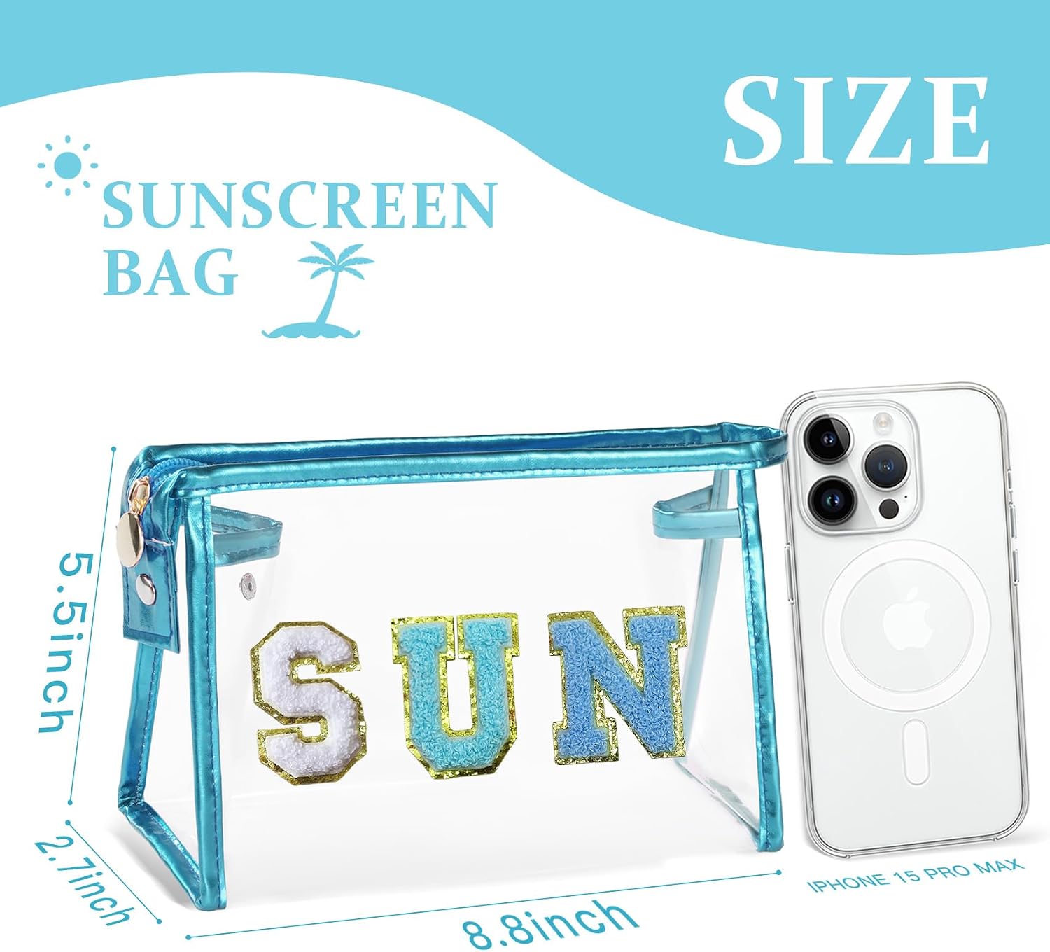 Thumbnail 1 de COSHAYSOO Sunscreen Bag Clear Makeup Toiletry Pouch – Clear Beach & Travel Organizer