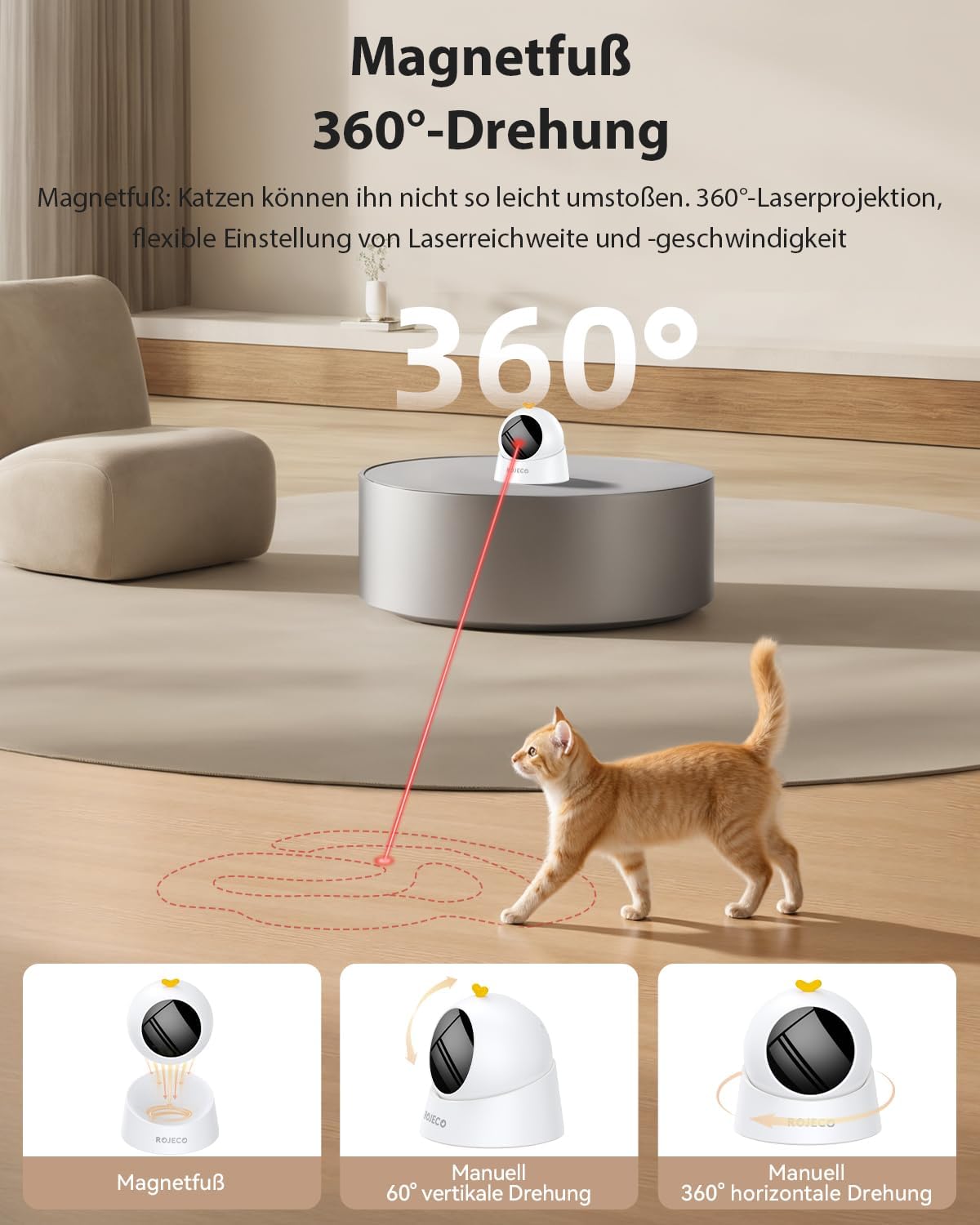 Detalle 2 de Katzenspielzeug Interaktiv mit 360° Basis 1000 mAh