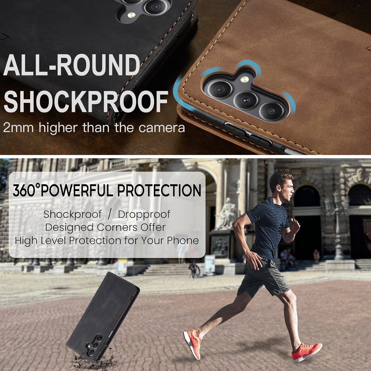 Detalle 2 de Monweicz Galaxy A56 Hülle Premium Leder