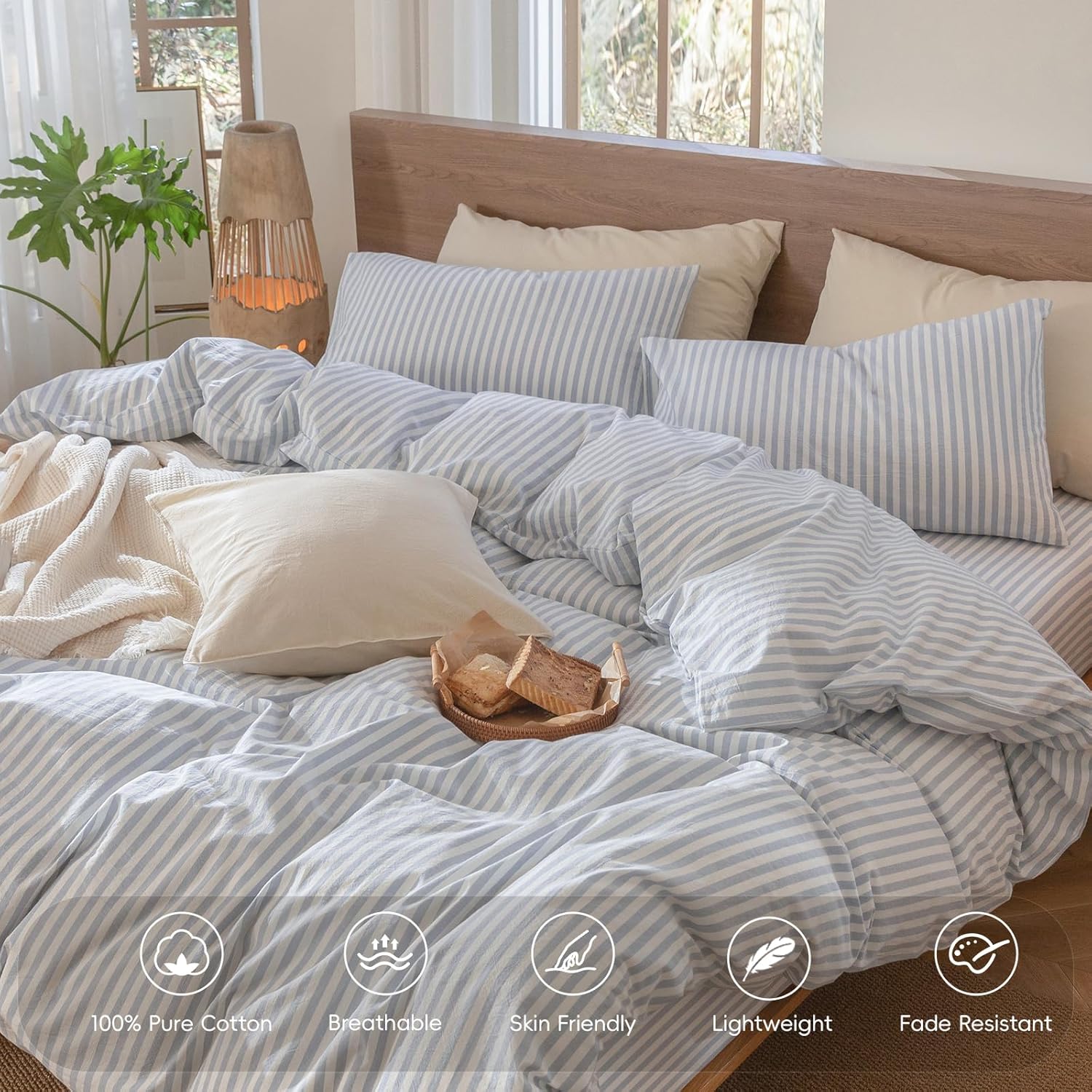 Detalle de MOOMEE MooMee Striped Duvet Cover Set 80x90