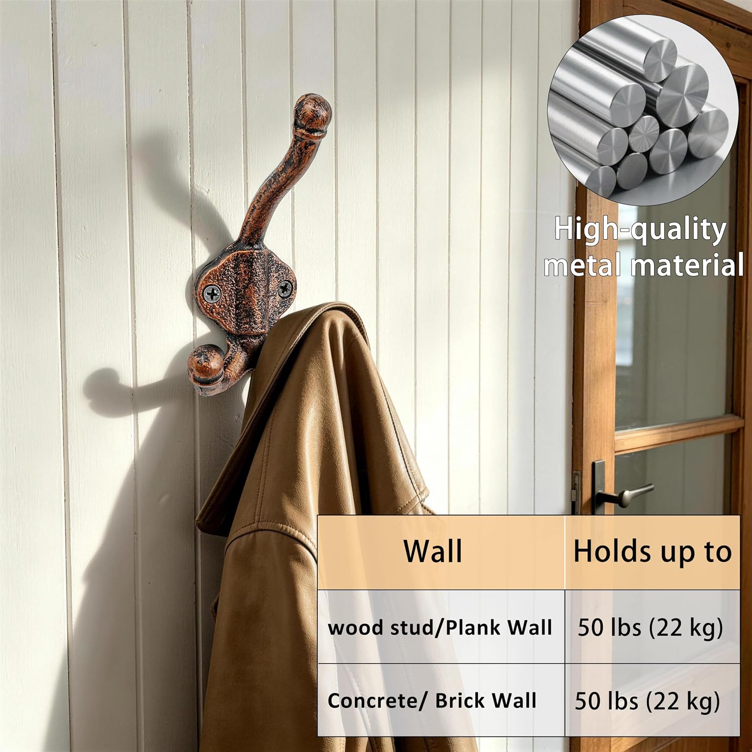 Detalle 2 de Dseap Cast Iron Wall Hooks