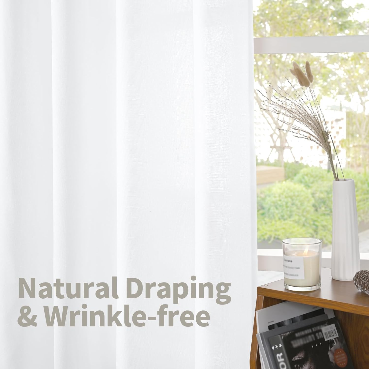 Detalle 1 de YoungsTex Linen Curtains 42 x 40 Inches