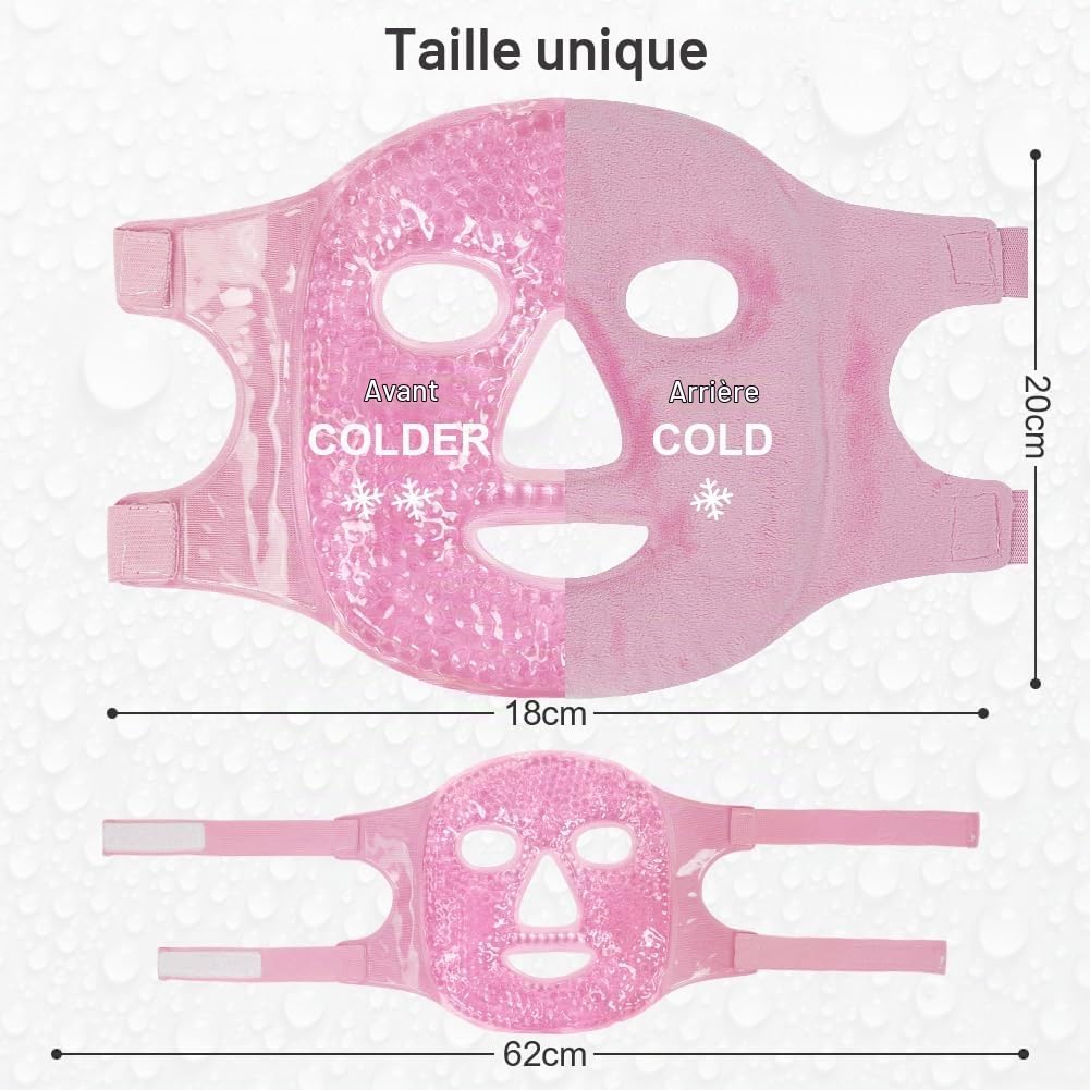 Detalle 2 de ACWOO gelmasker voor gezicht en ogen, warm en koud, omkeerbaar en verstelbaar