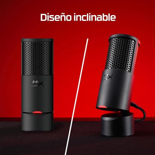 Detalle de HyperX Solocast 2: micrófono USB cardioide para streaming y podcast en negro
