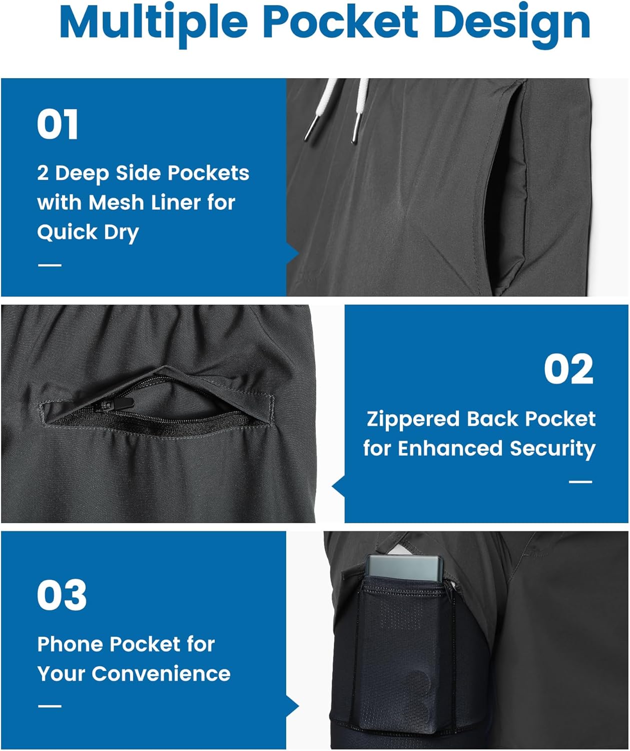 Thumbnail 2 de maamgic Men's Swim Trunks with Compression Liner and 7-Inch Inseam