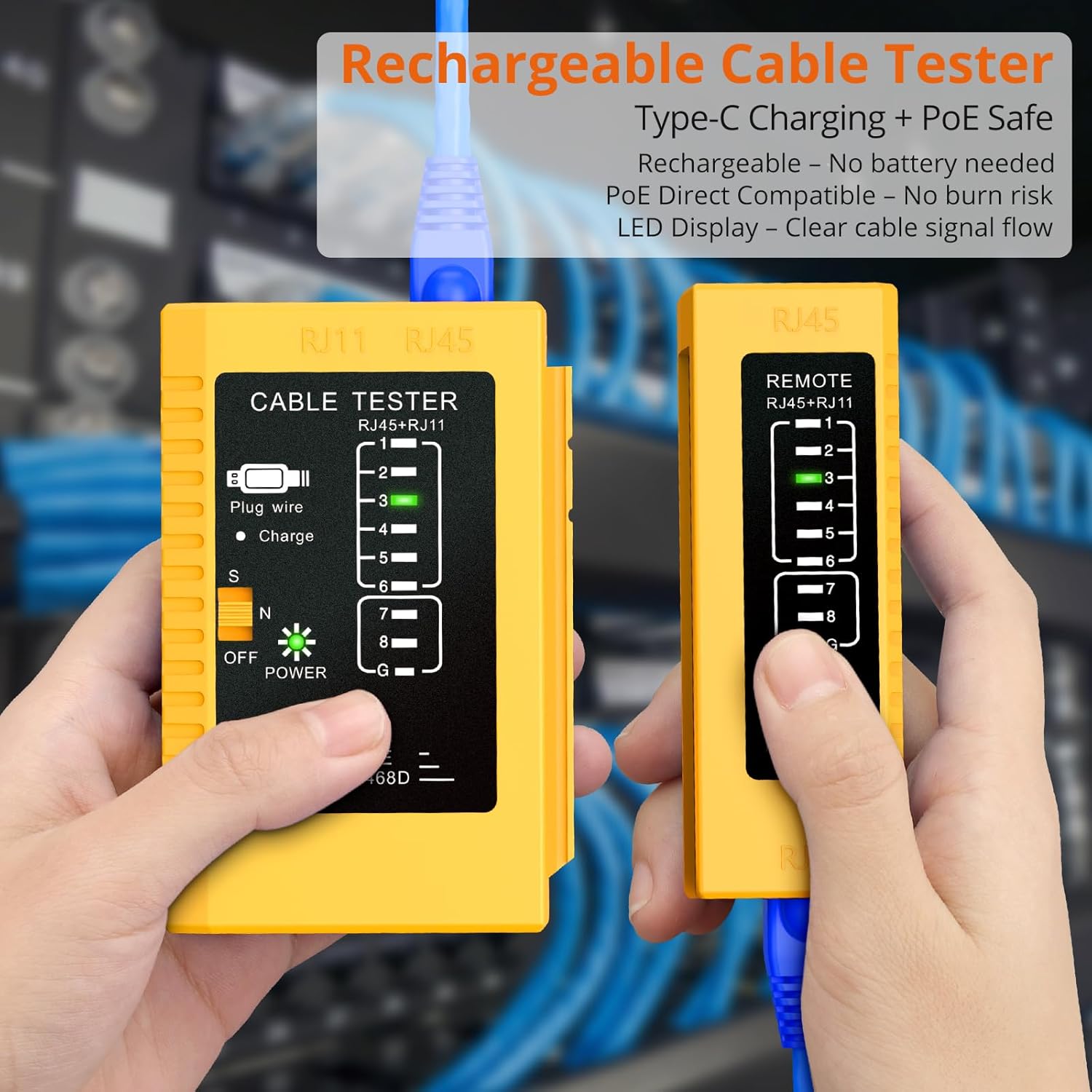 Thumbnail 2 de Proster pinza crimpatrice RJ45 CAT7 con passante e kit completo (20 connettori + tester di rete ricaricabile)