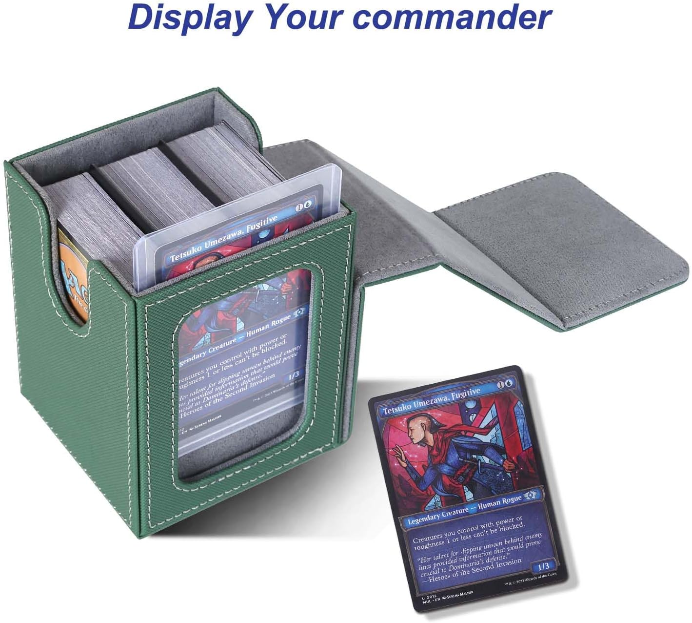 Thumbnail 1 de AFIING MTG Deck Box for Commander Display – Holds 100 Double-Sleeved Cards with Dividers