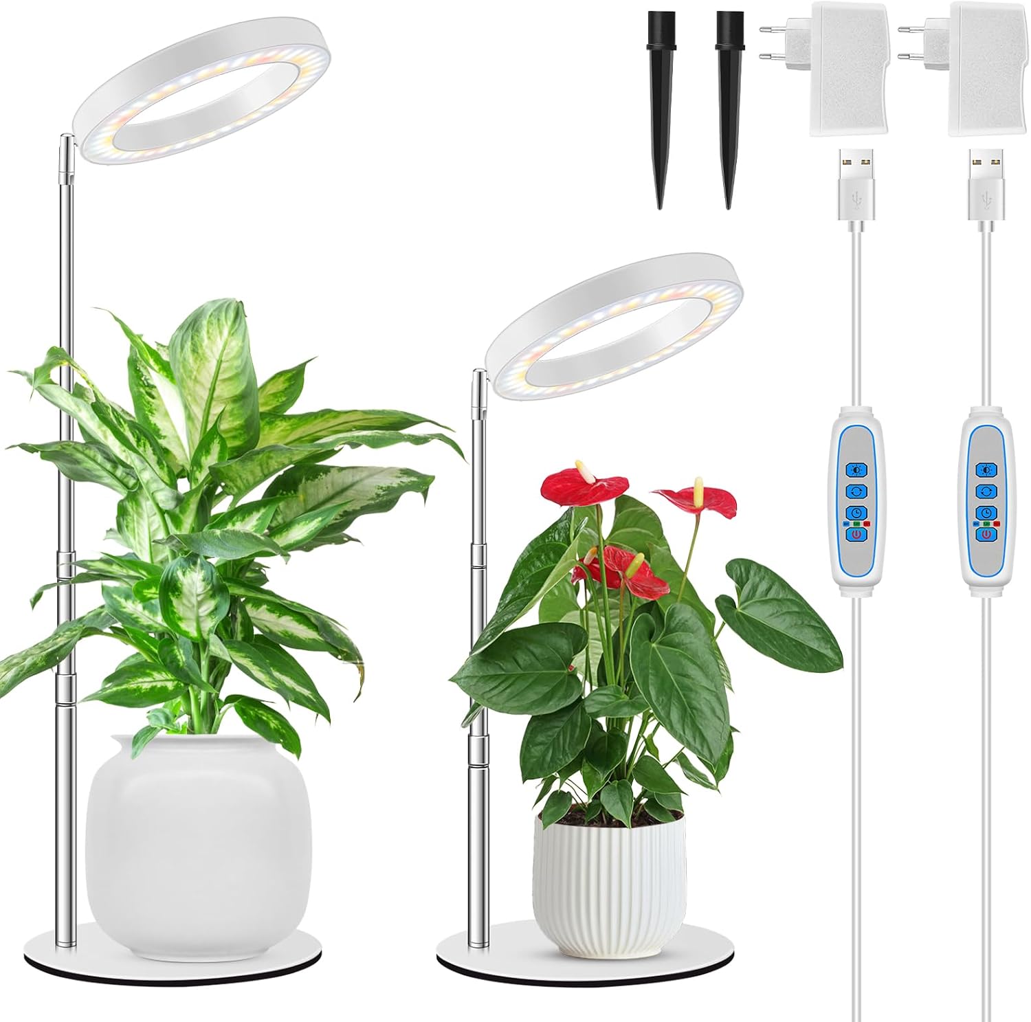 Detalle de Kullsinss Vollspektrum Pflanzenlampe LED (94 cm höhenverstellbar, 80 LEDs) mit Timer