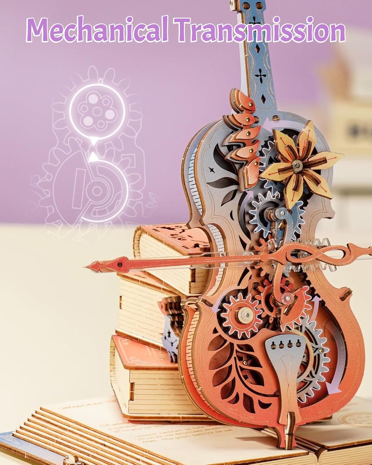 Detalle de ROKR AMK63M Puzzle en bois 3D Violoncelle 🧩