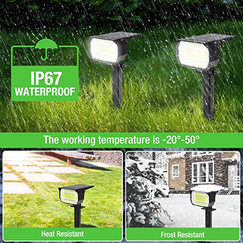 Detalle de LOTMOS focos solares de exterior, 72 LED, 3 unidades e impermeabilidad IP67