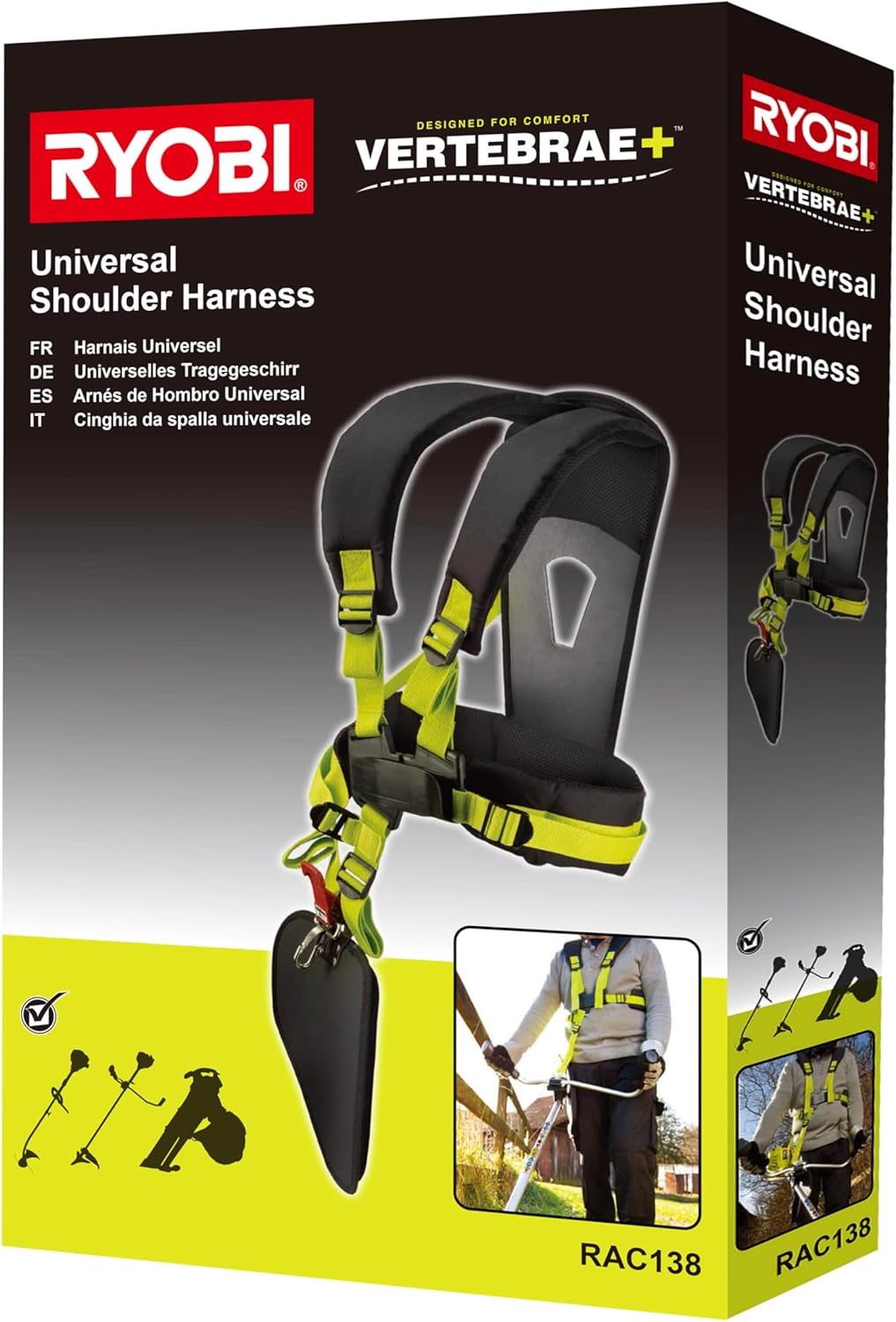 Thumbnail 1 de RYOBI RAC138 Harnais Ergonomique Double Bretelle – Confort et répartition du poids pour débroussailleuses