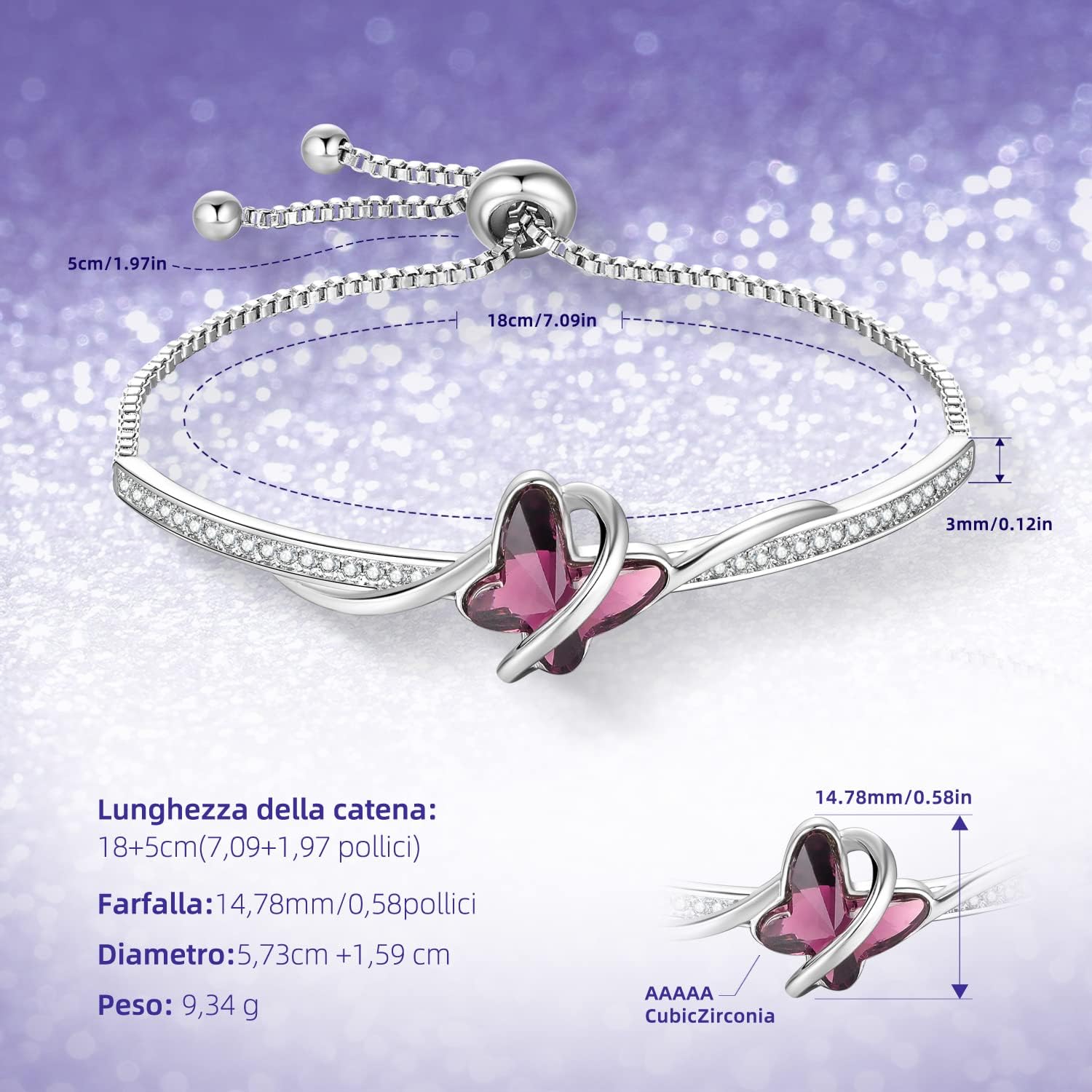 Thumbnail 2 de GEORGE · SMITH Papillon Bracelet 18+5 cm 🦋
