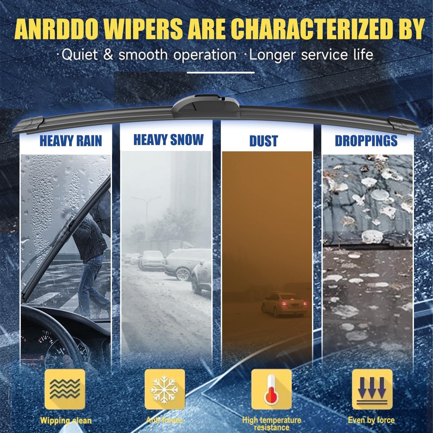 Detalle de ANRDDO Windshield Wiper Blades 26-inch