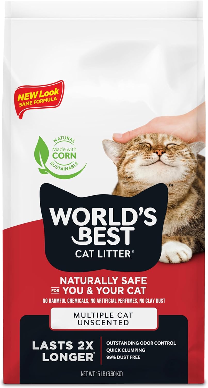 Thumbnail 4 de World's Best Cat Litter Multiple Cat Unscented (28 lb): Quick Clumping, Flushable and 99% Dust Free