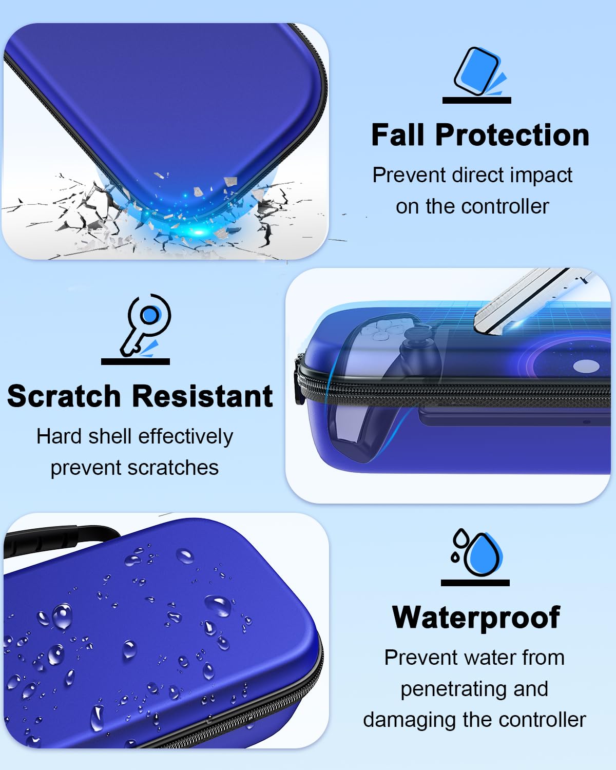 Thumbnail 3 de KOVA 13 in 1 Accessories Set for PlayStation Portal Remote Player (Blue) with Carrying Case, Charging Dock, TPU Shell, Screen Protectors & More