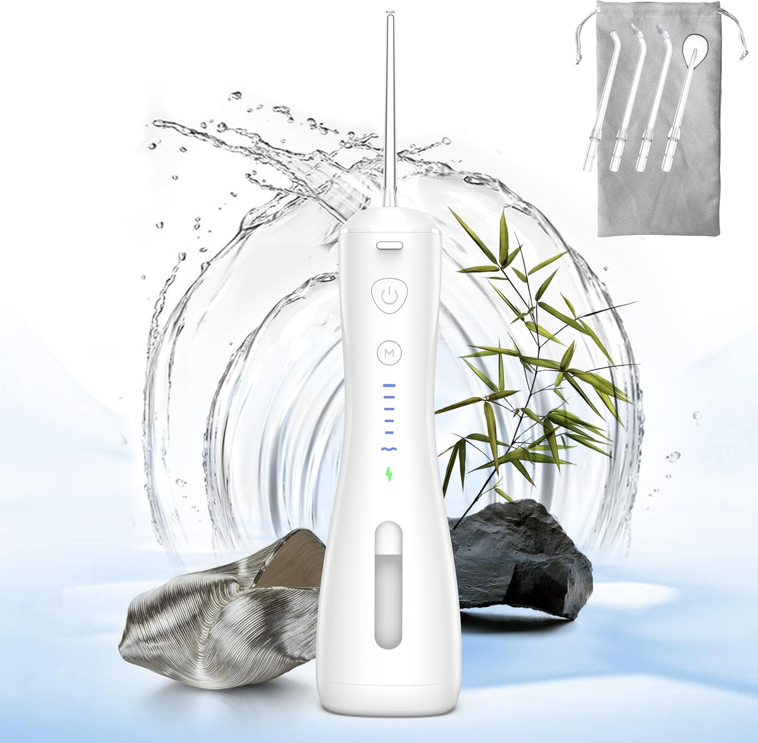 Detalle de SYNHOPE Idropulsore Dentale Portatile: 6 Modalità Senza Fili, IPX7, Ricarica USB per Casa e Viaggio
