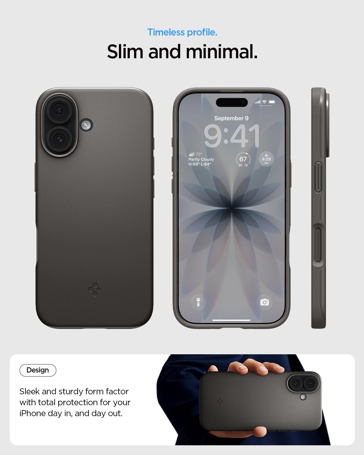 Detalle 2 de Spigen Thin Fit MagFit pour iPhone 17 (coque ultra mince Gunmetal)