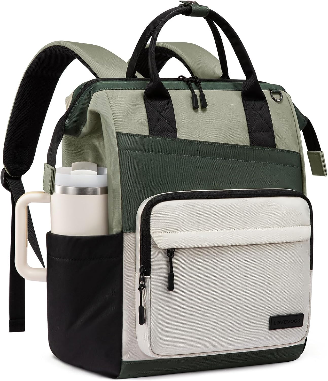 Detalle de LOVEVOOK Damen-Rucksack für 15,6-Zoll-Laptops – eleganter City- & Schulrucksack mit Organizer