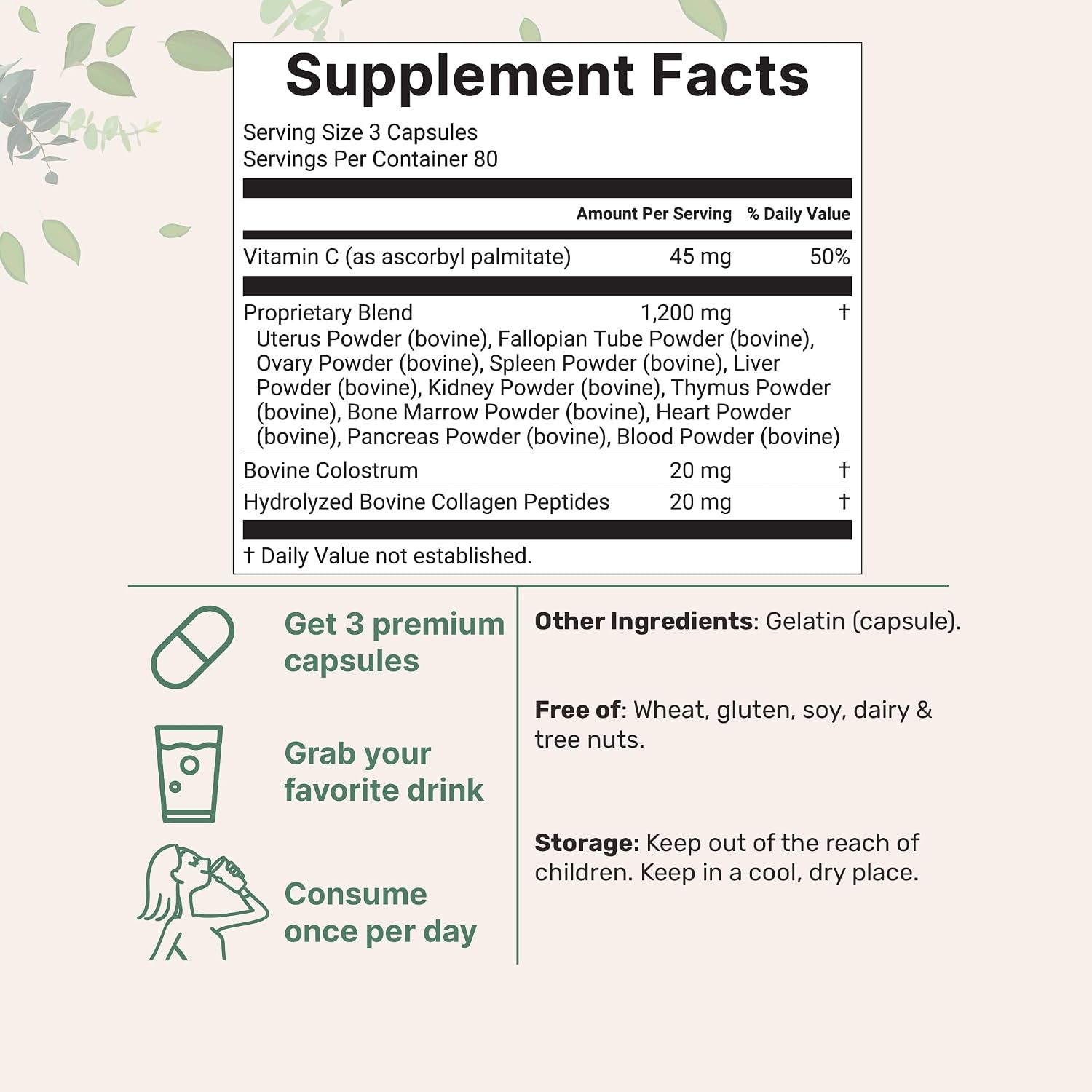 Detalle 2 de Micro Ingredients Beef Organ Supplement, 240 Capsules