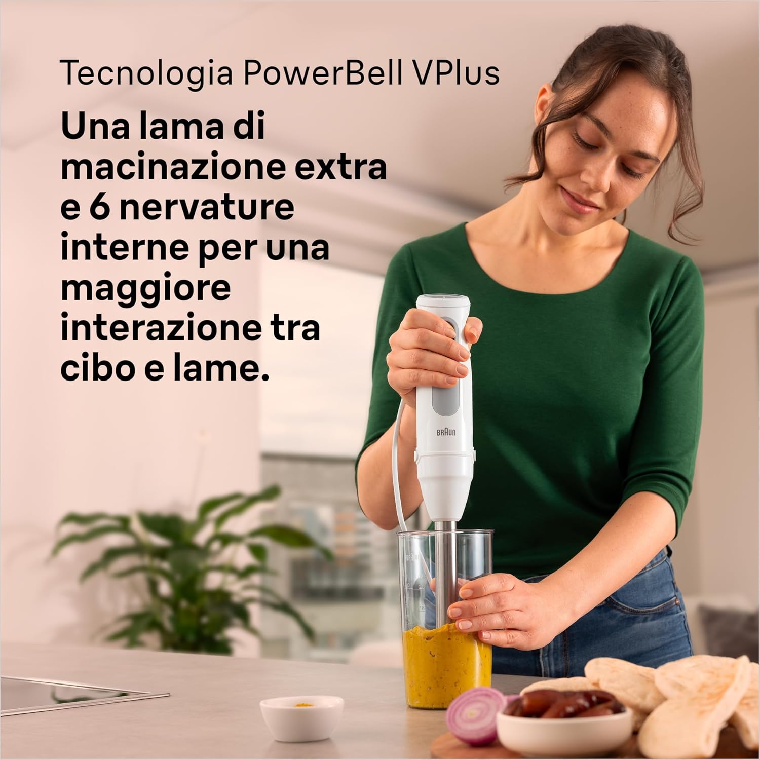 Thumbnail 3 de Braun MultiQuick5 MQ50.001M minipimer con 21 velocità, 1000W e 5 anni di assistenza (bianco)