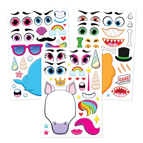 Detalle de JOYIN 36 hojas de pegatinas para crear caras de animales, mezcla y combina