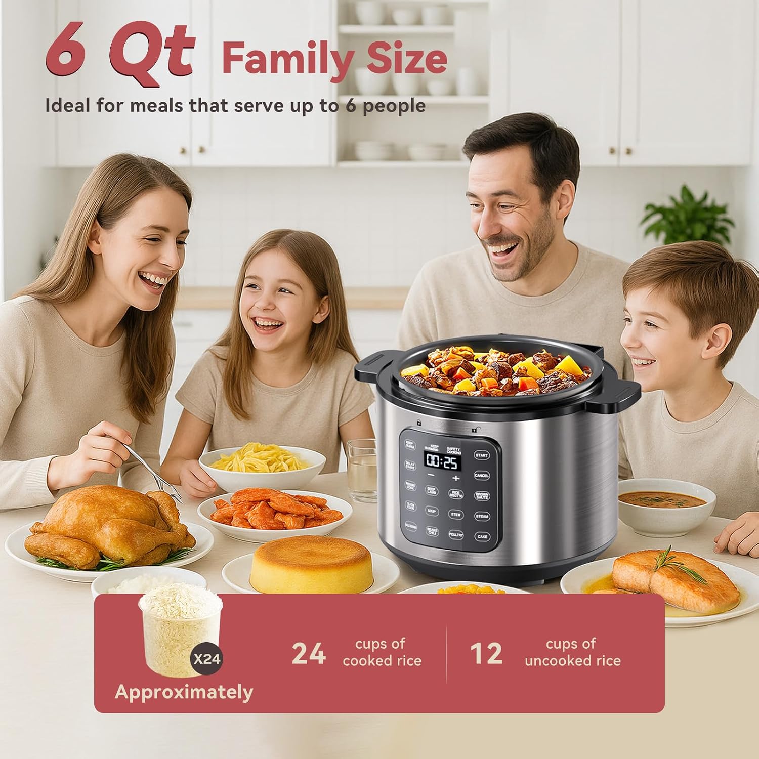Detalle de Instant Pot Electric Pressure Cooker 6 Qt 🍲
