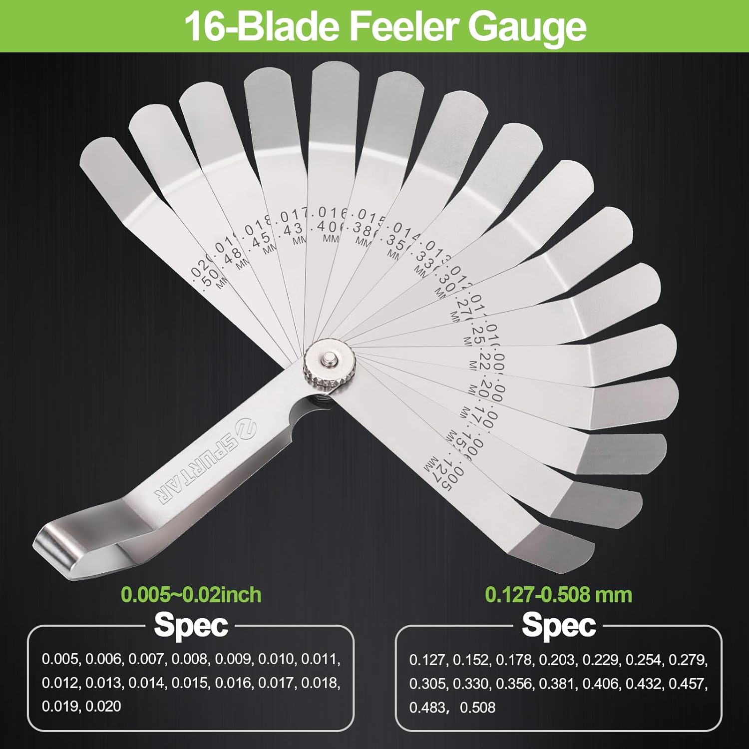 Thumbnail 2 de Spurtar 2pcs Feeler Gauge Set — 32-Blade Straight & 16-Blade Offset Gauges