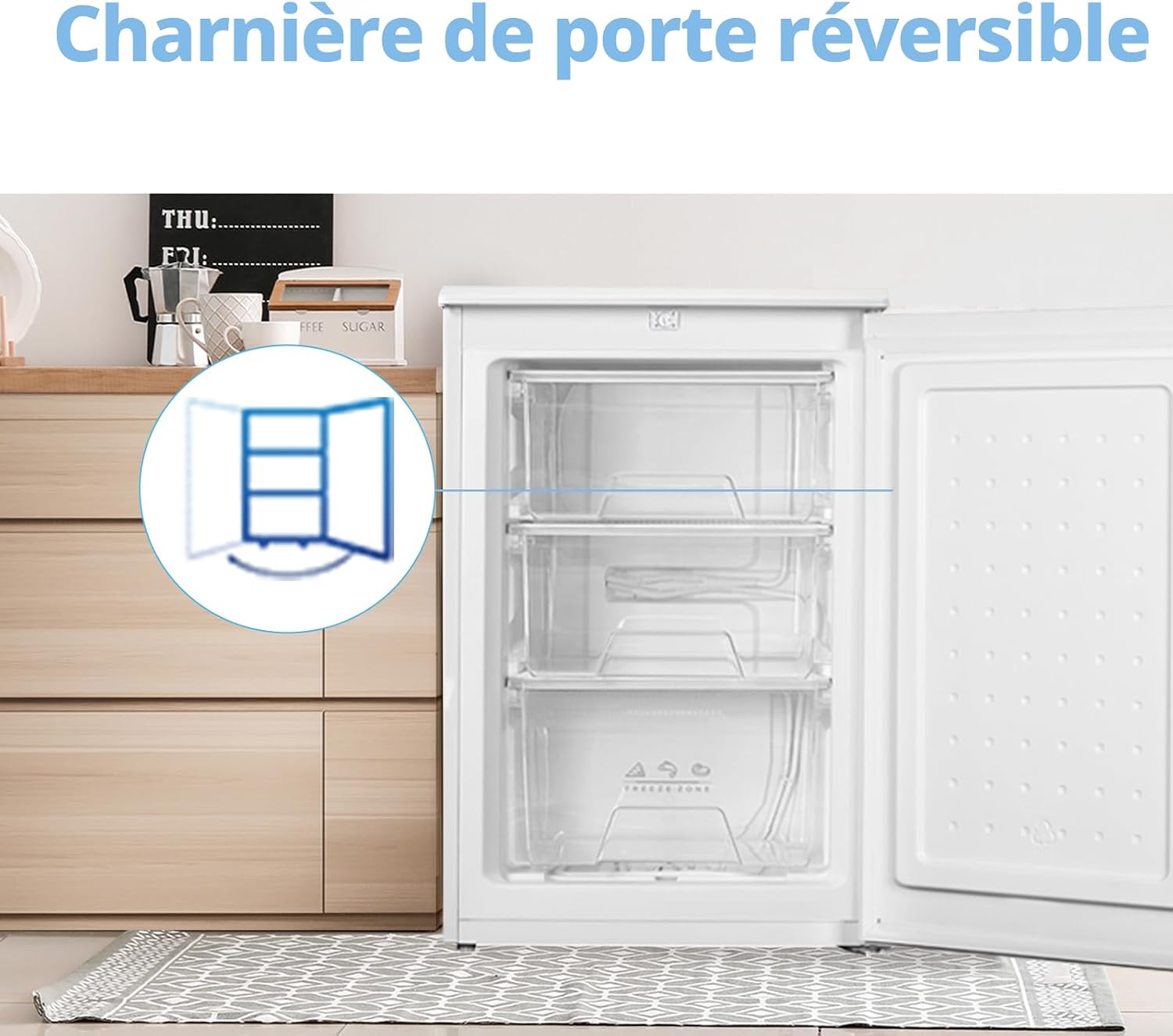 Thumbnail 4 de COMFEE' RCU83WH3EU(E) Congélateur Vertical Indépendant 88 L - Blanc