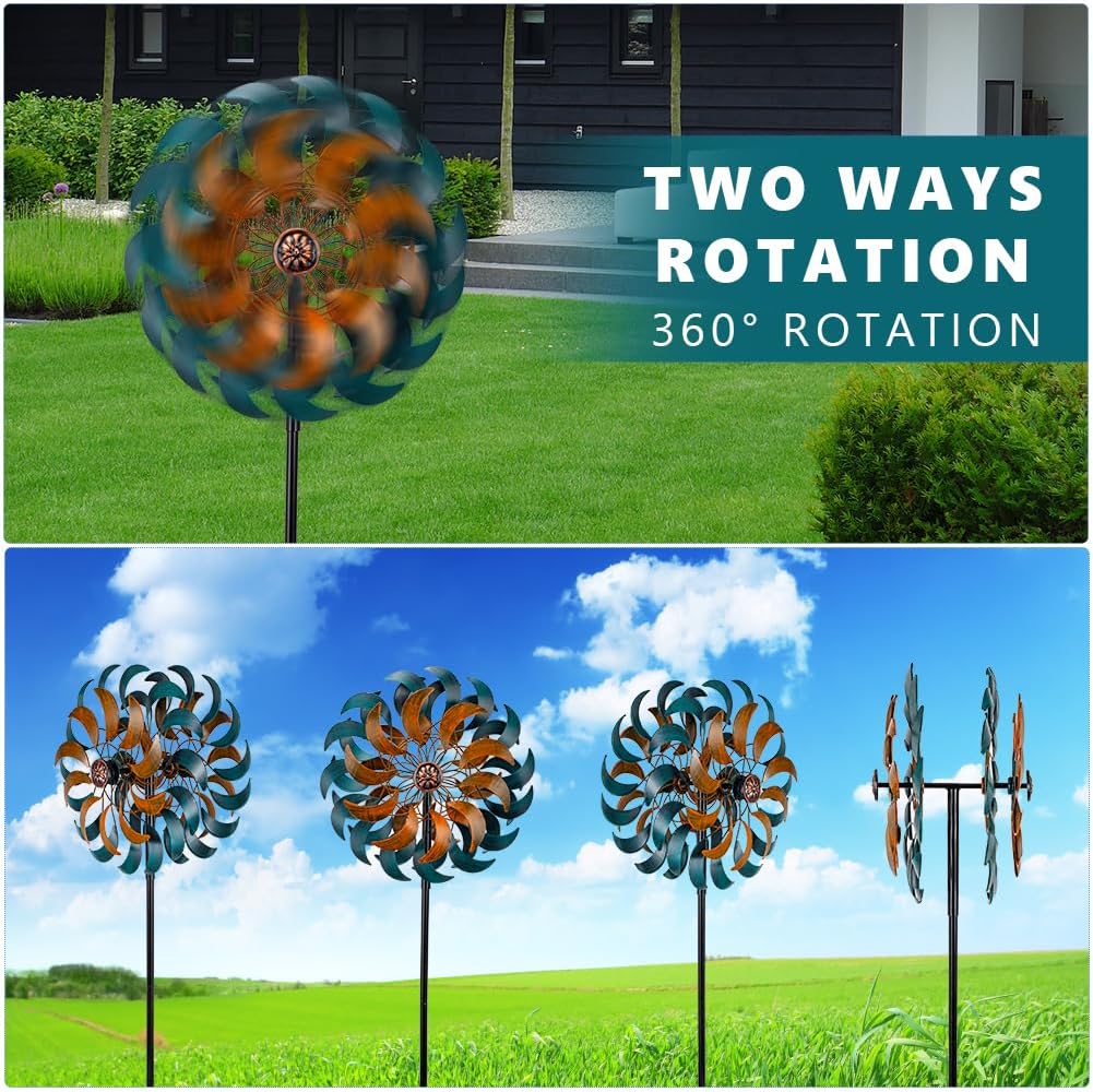 Thumbnail 1 de Stargarden 13" Kinetic Garden Wind Spinners (4-Layer Windmills) Outdoor Lawn Décor