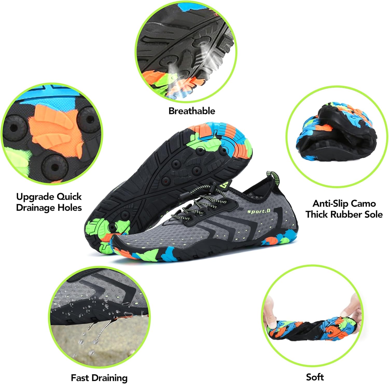 Thumbnail 4 de SAGUARO Badeschuhe Strandschuhe Aquaschuhe – Wasserschuhe für Damen, Herren und Kinder, Größe 35–48