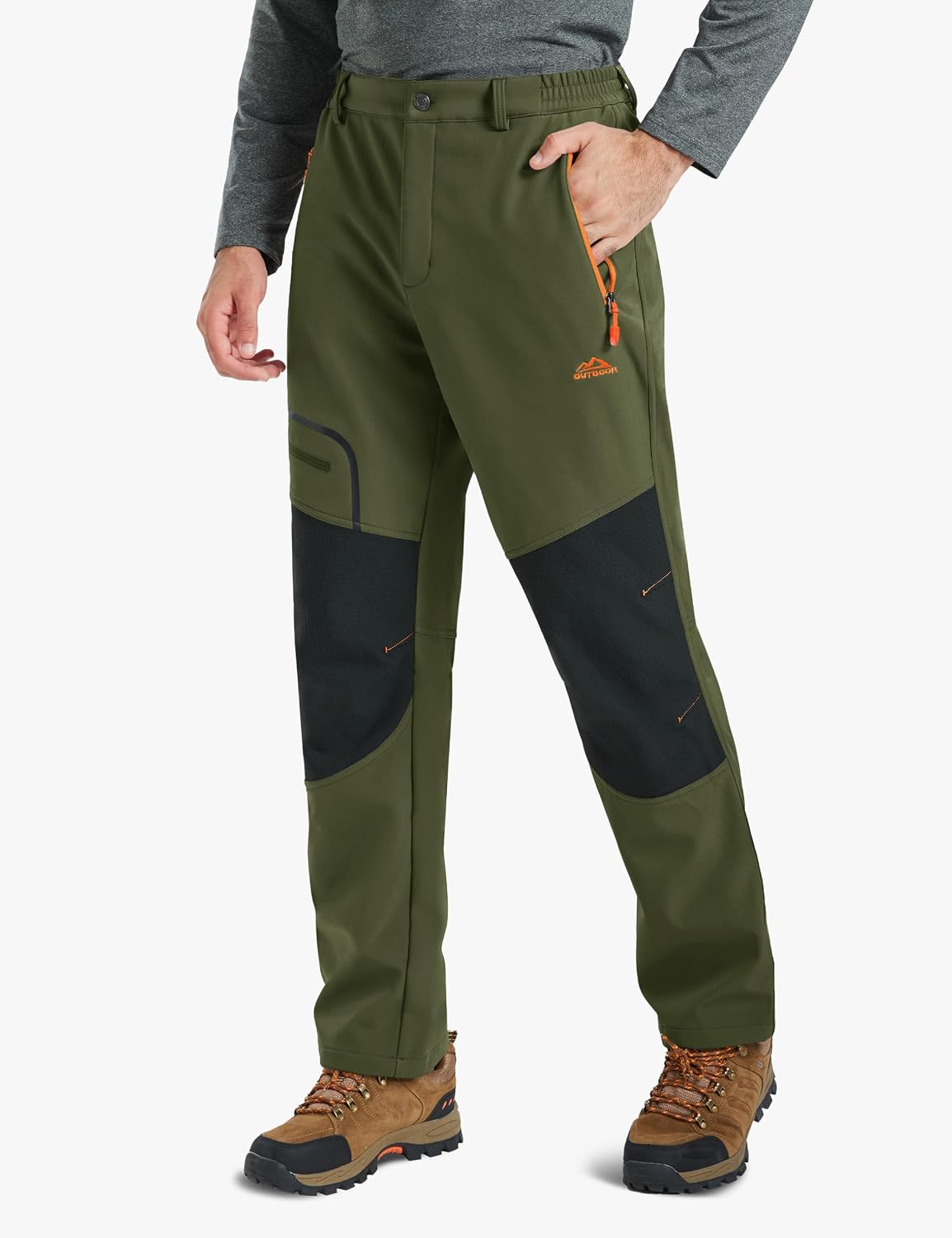Detalle de TACVASEN outdoor winter trousers, fleece softshell