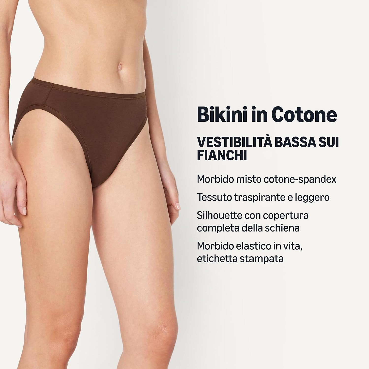 Detalle de Amazon Essentials Slip Intimo da Donna in Cotone, Nocciola, Taglia L