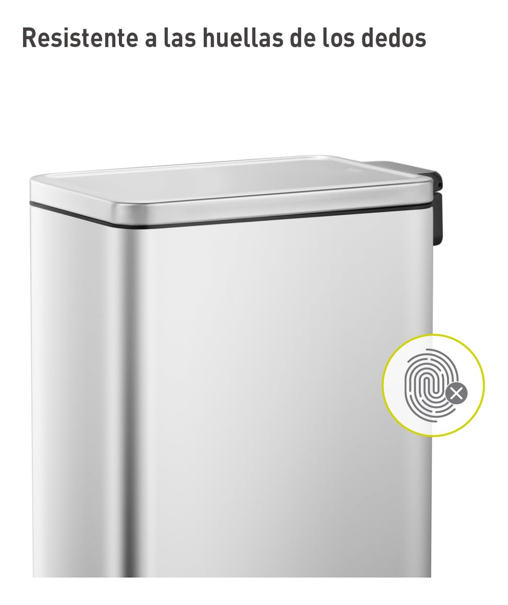 Detalle de EKO Poubelle de Cuisine Stella Slim 30L avec Pédale – Acier Inoxydable Anti-Traces, Design Compact et Fermeture Silencieuse