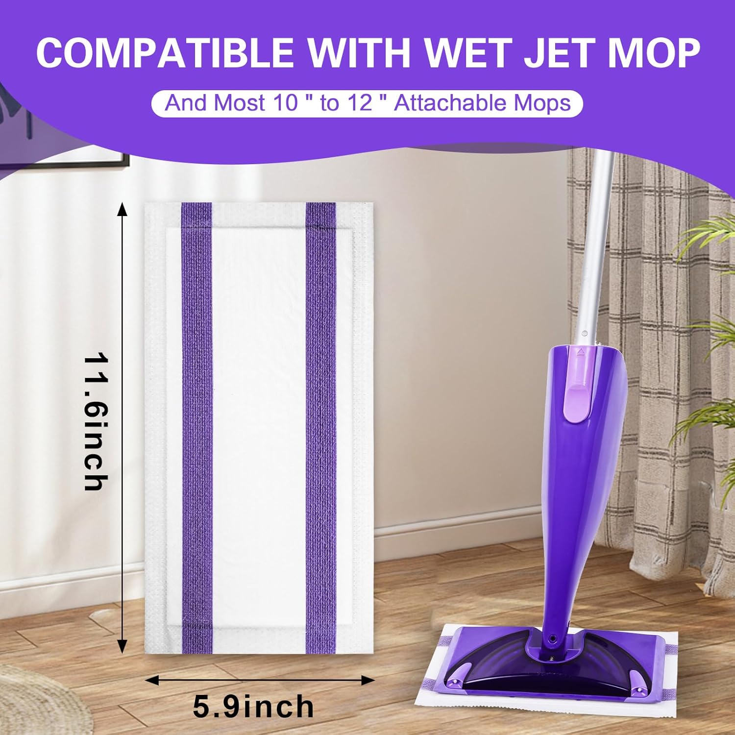 Detalle 2 de Mop Pads Refills Compatible with WetJet 100 pack 🧹