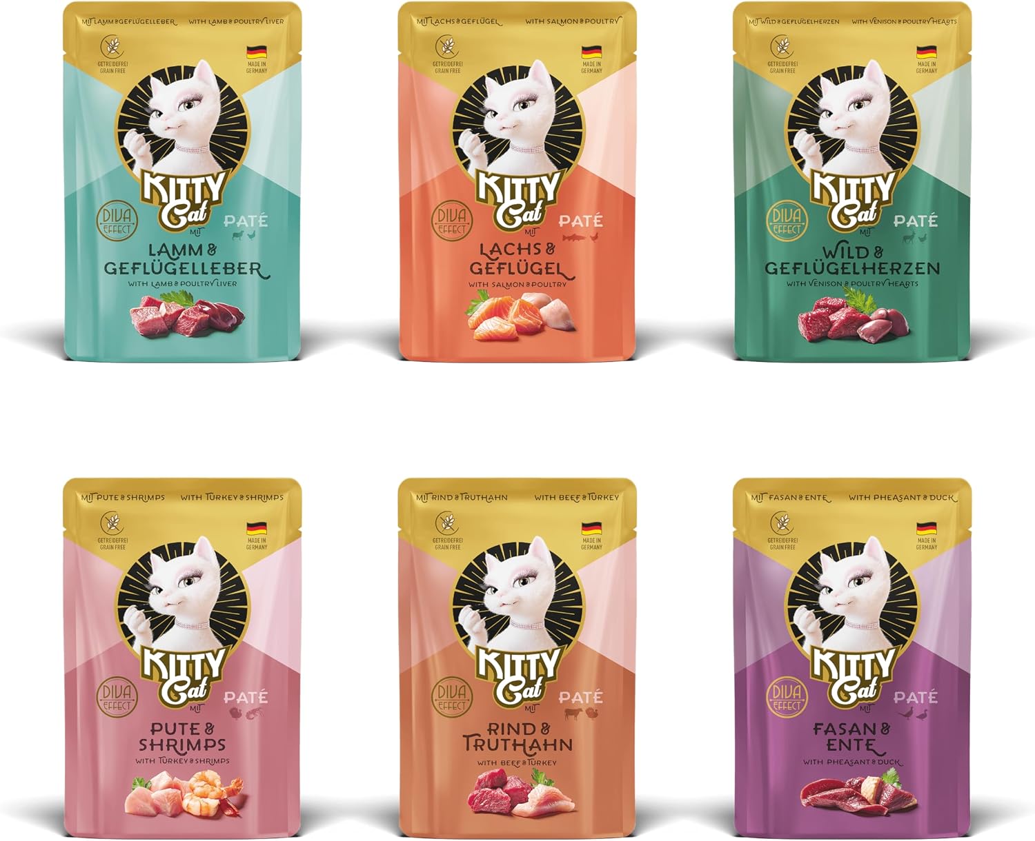 Thumbnail 4 de KITTY Cat Paté Mix 2 – 6 x 400 g Nassfutter für Katzen (probierpaket) mit Taurin, Lachsöl und Grünlippmuschel