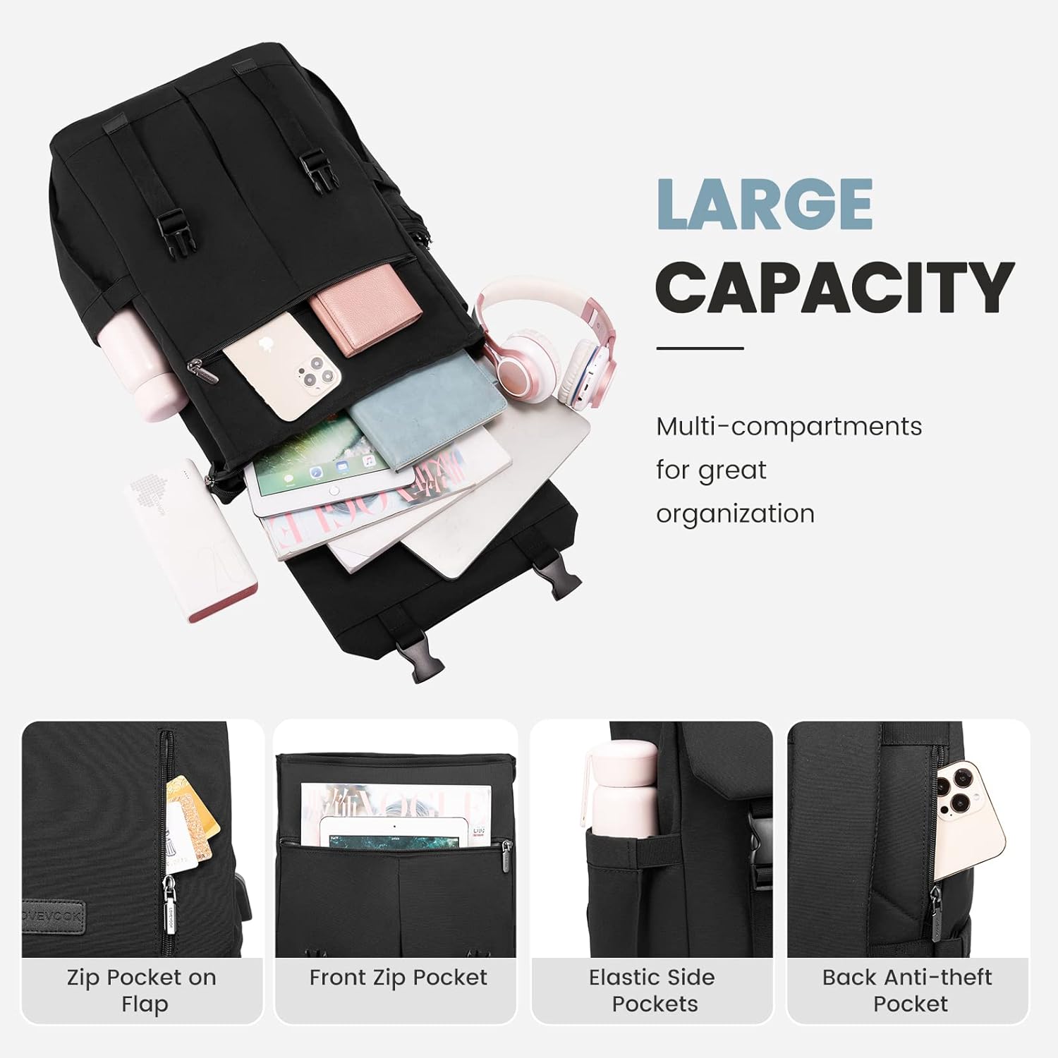 Thumbnail 3 de LOVEVOOK 15.6in Laptop Backpack