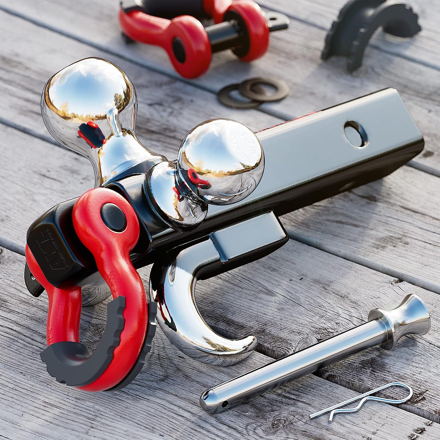 Detalle 2 de Ayleid Tri-Ball Trailer Hitch Mount 5000 LBS
