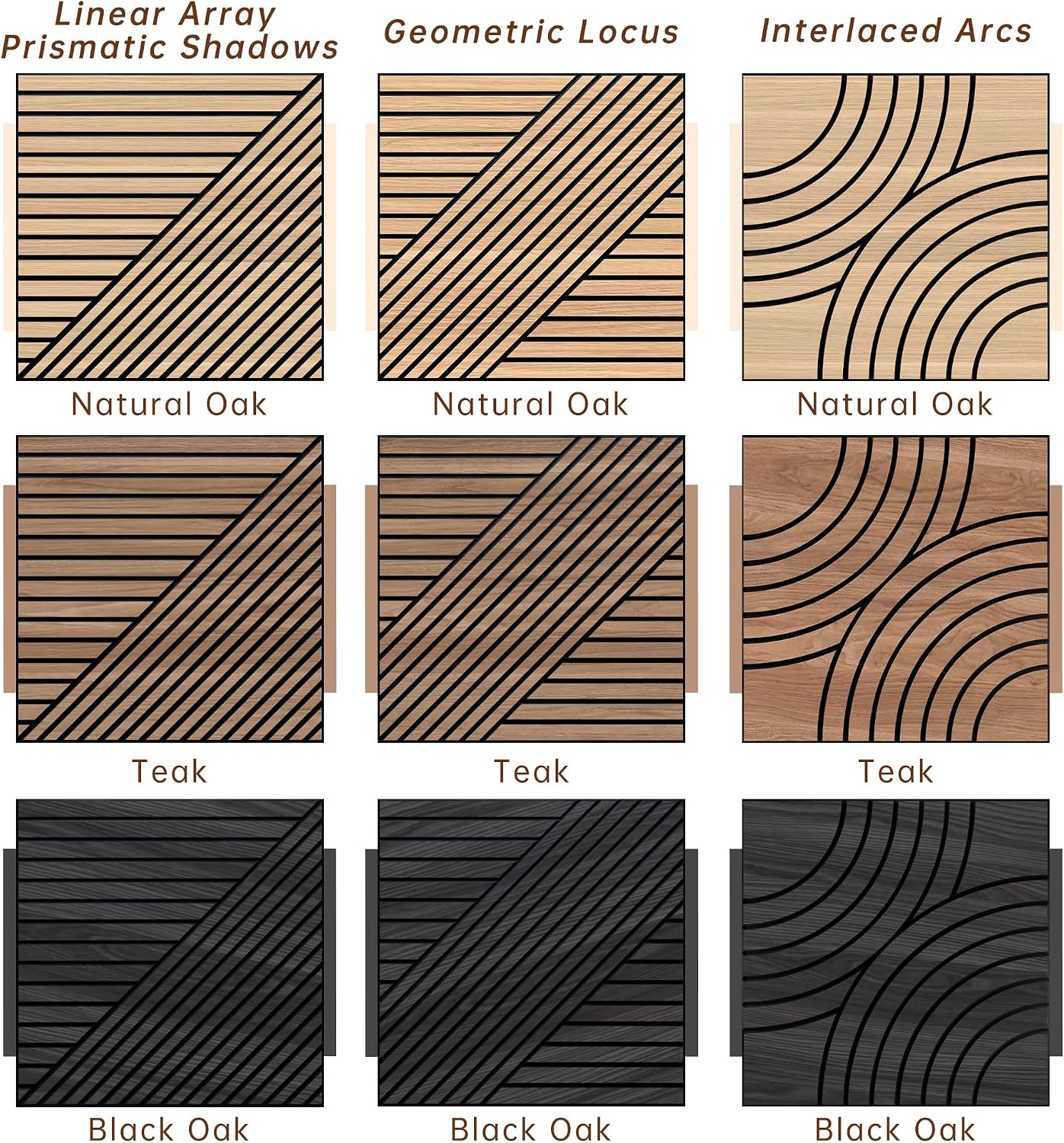 Detalle de WoveN SounD Natural Oak Acoustic Wall Panels, 8-Pack, Self-Adhesive