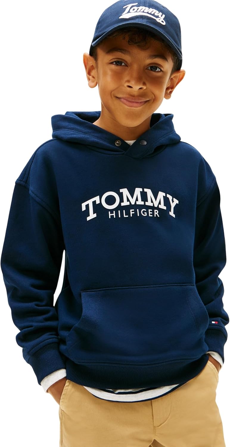 Detalle de Tommy Hilfiger Monotype Print Hoodie Kb0kb10028 – Felpa con cappuccio Bambini e Ragazzi