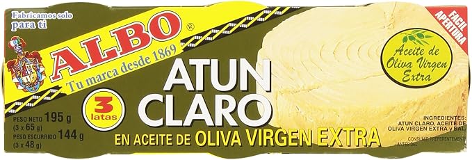 Albo Atún Claro en Aceite de Oliva Virgen Extra, 3x48g 🐟
