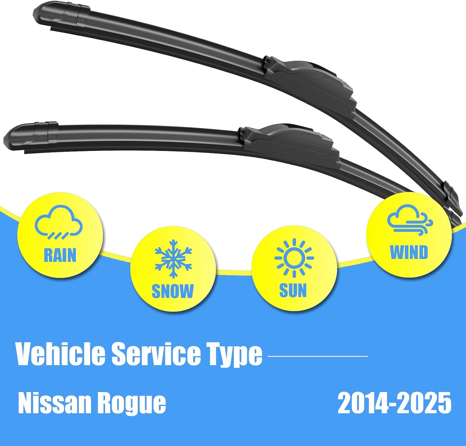Detalle de Gavimnal 26" 17" 12" Silicone Wiper Blades (Set of 3) Replacement for Nissan Rogue 2014-2025