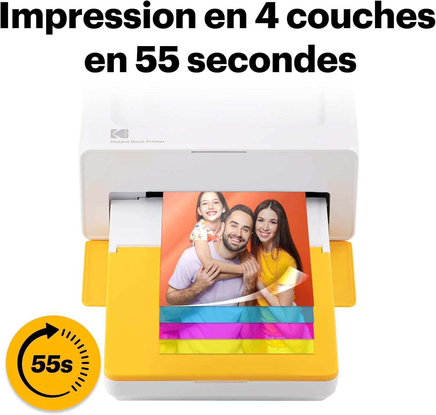 Thumbnail 3 de Kodak Dock Plus 4Pass Imprimante Photo (10x15 cm) avec Pack de 50 Feuilles (10 + 40) – couleur jaune