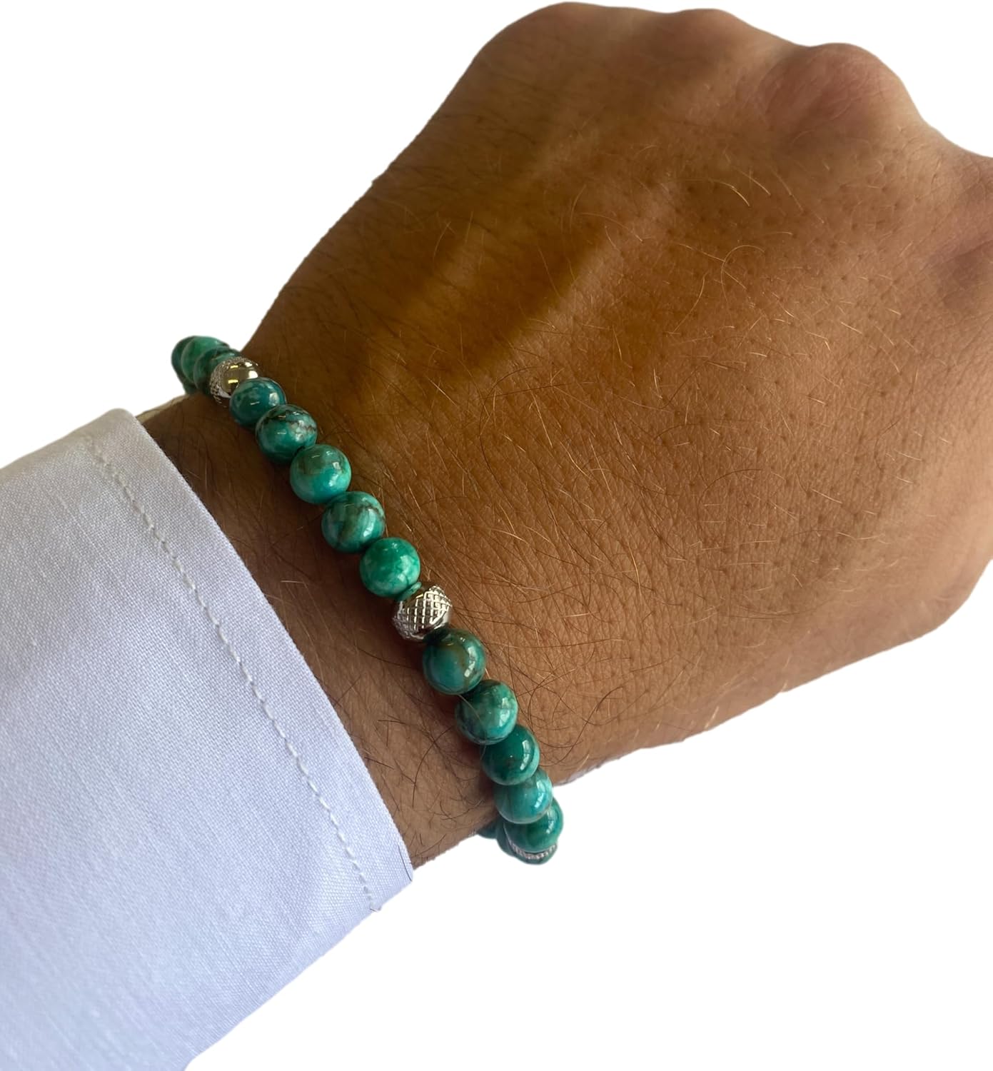 Thumbnail 4 de 10:10 Bracciale pietre turchese 6 mm