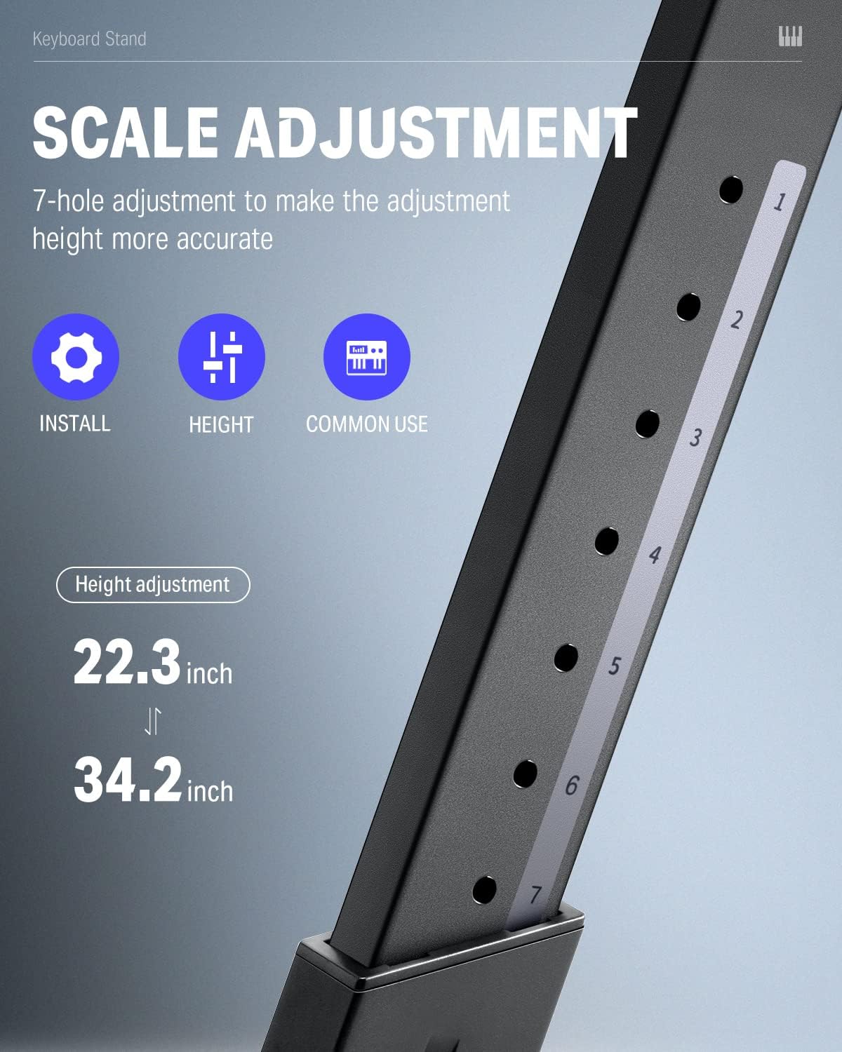 Detalle de Donner Z-shaped keyboard stand