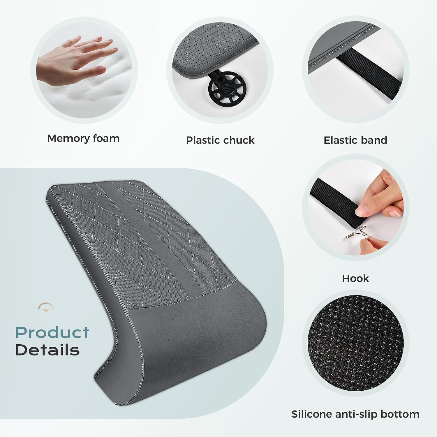Detalle de Coverado Car Seat Leg Support Cushion in Leather