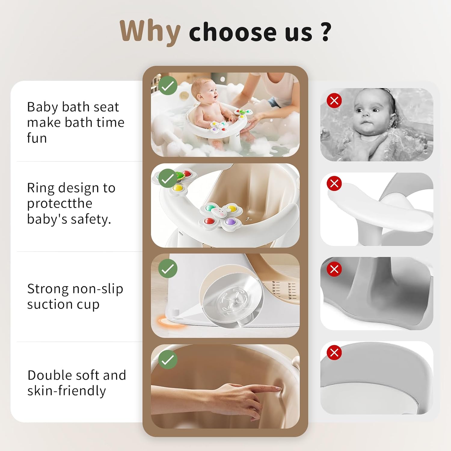 Thumbnail 5 de FOVVZDIL Baby Bath Seat 6 Months Plus