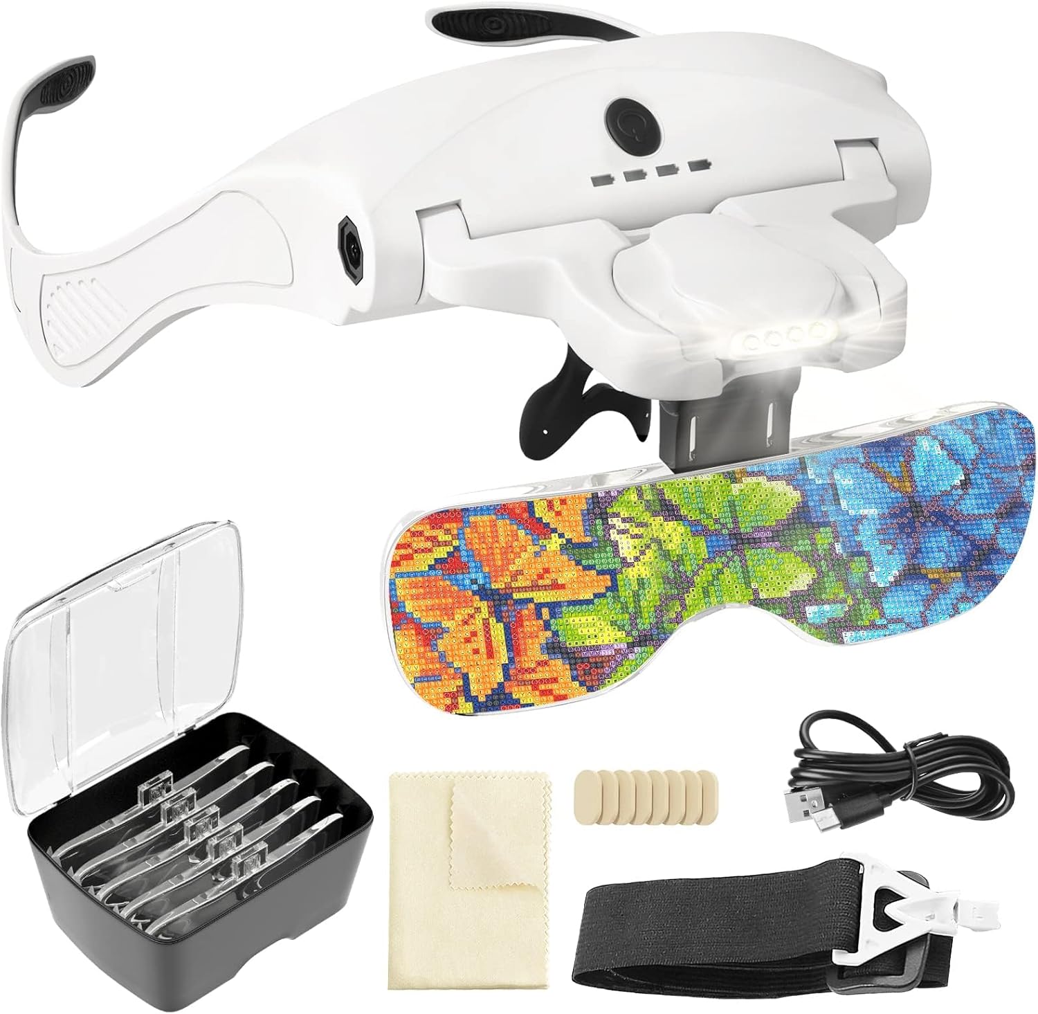 Detalle de ARTDOT Gafas lupa 5 lentes con LED